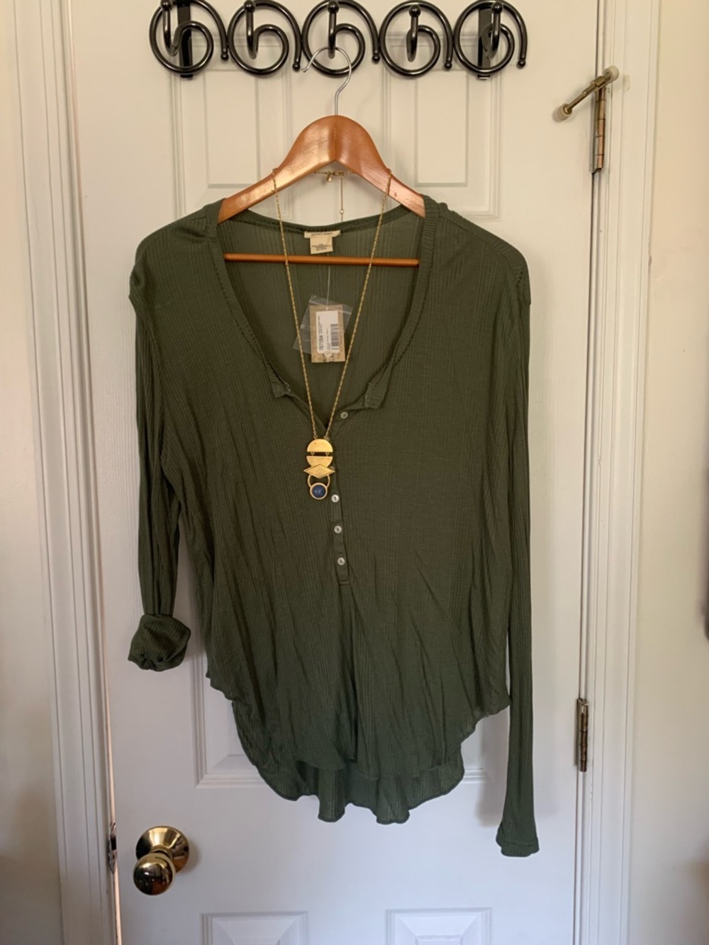 Retro RL Denim & Supply Olive Core Henley